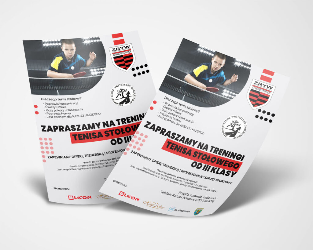 Plakat Zryw Chrząstowice – tenis stołowy