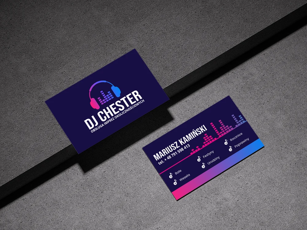 Wizytówka DJ CHESTER – projekt dla branży eventowej